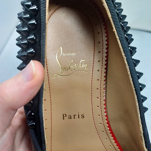 Christian Louboutin Black Tassilo Spike Stud Tassel Leather Loafer - Picture 9 of 11